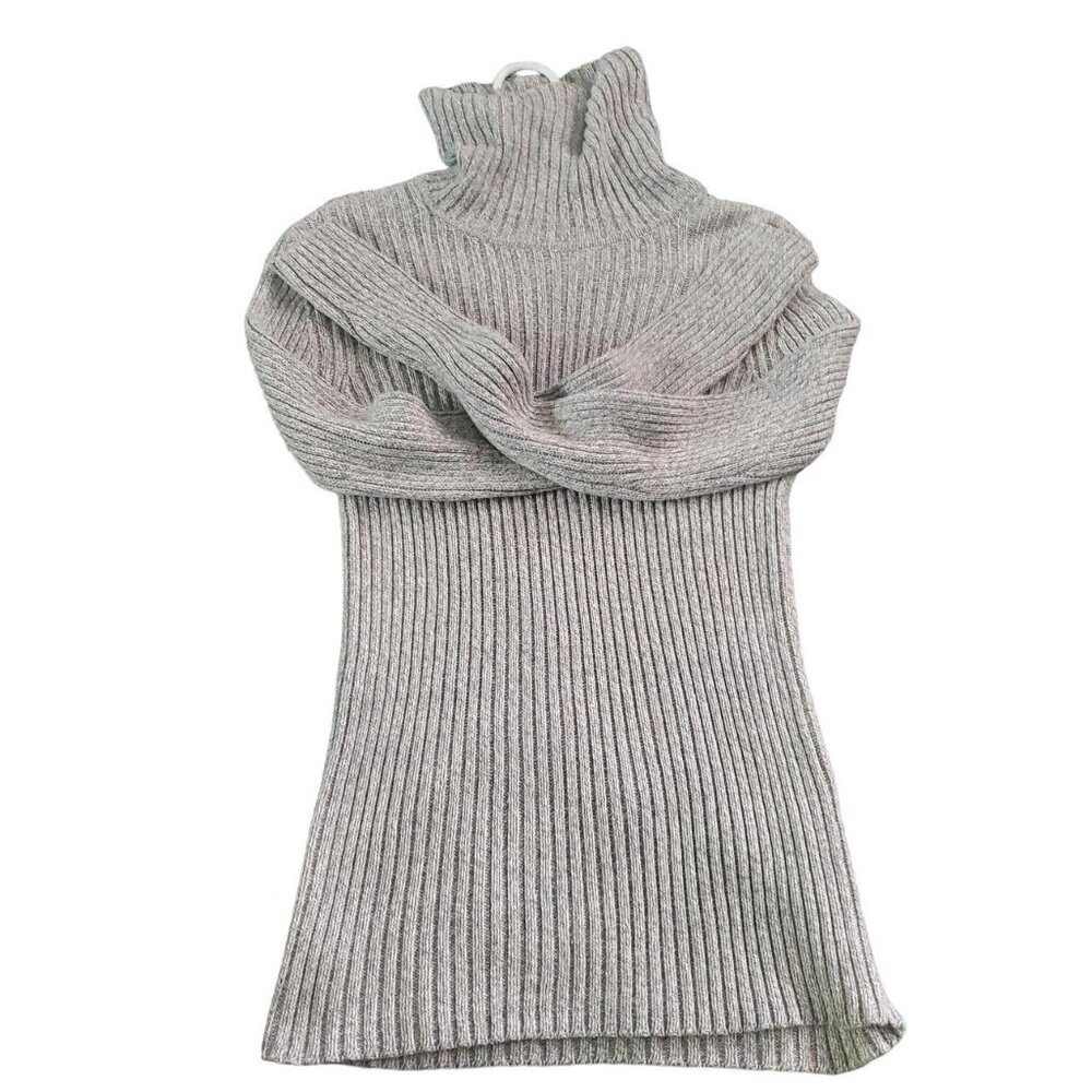 Vintage Faded Glory Grey Turtleneck Jumper Preppy Fall Cottagecore Academia